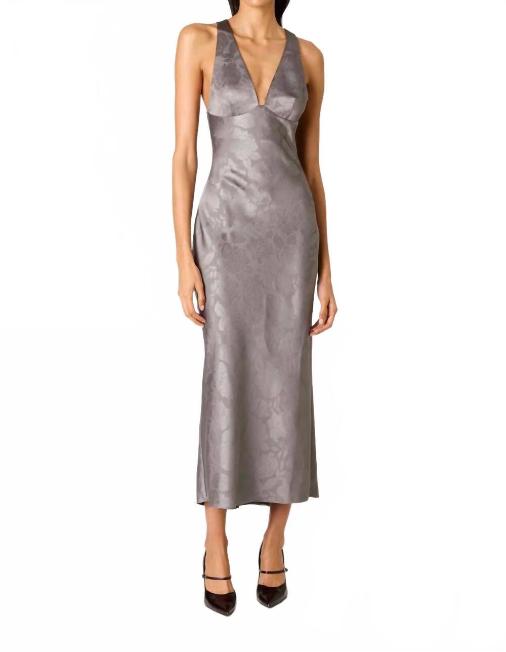 NEW NIA elowen midi dress in gunmetal